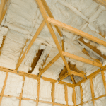 Spray foam insulation in a loft space