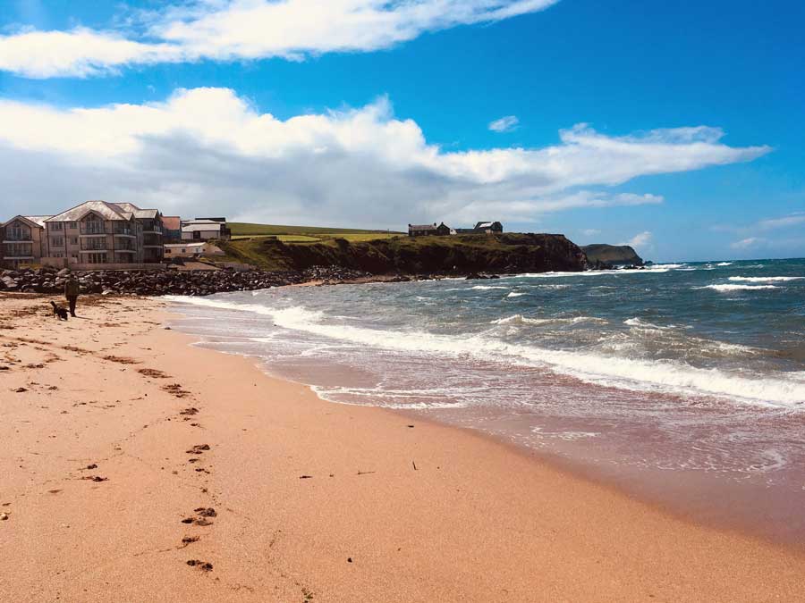 Enjoying the sunshine at Thurlestone beach in South Devon