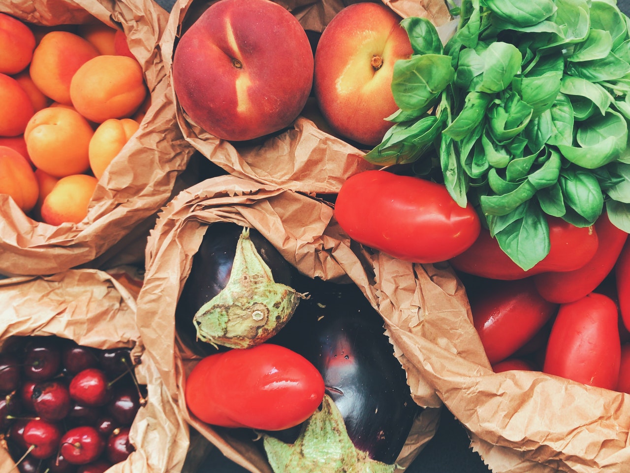 Selection of fruit and vegetables