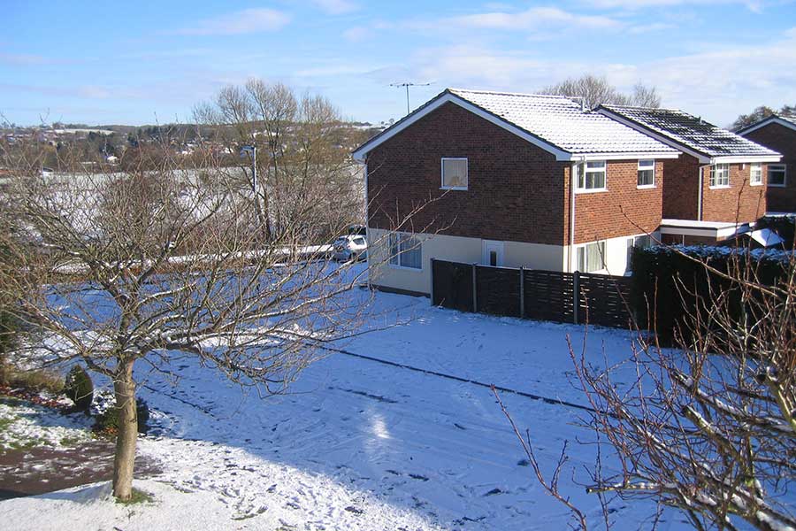Roof on snow and roads