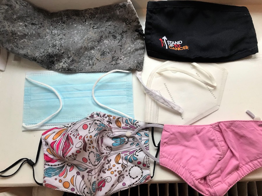A selection of facemasks