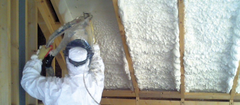 Spray foam loft insulation